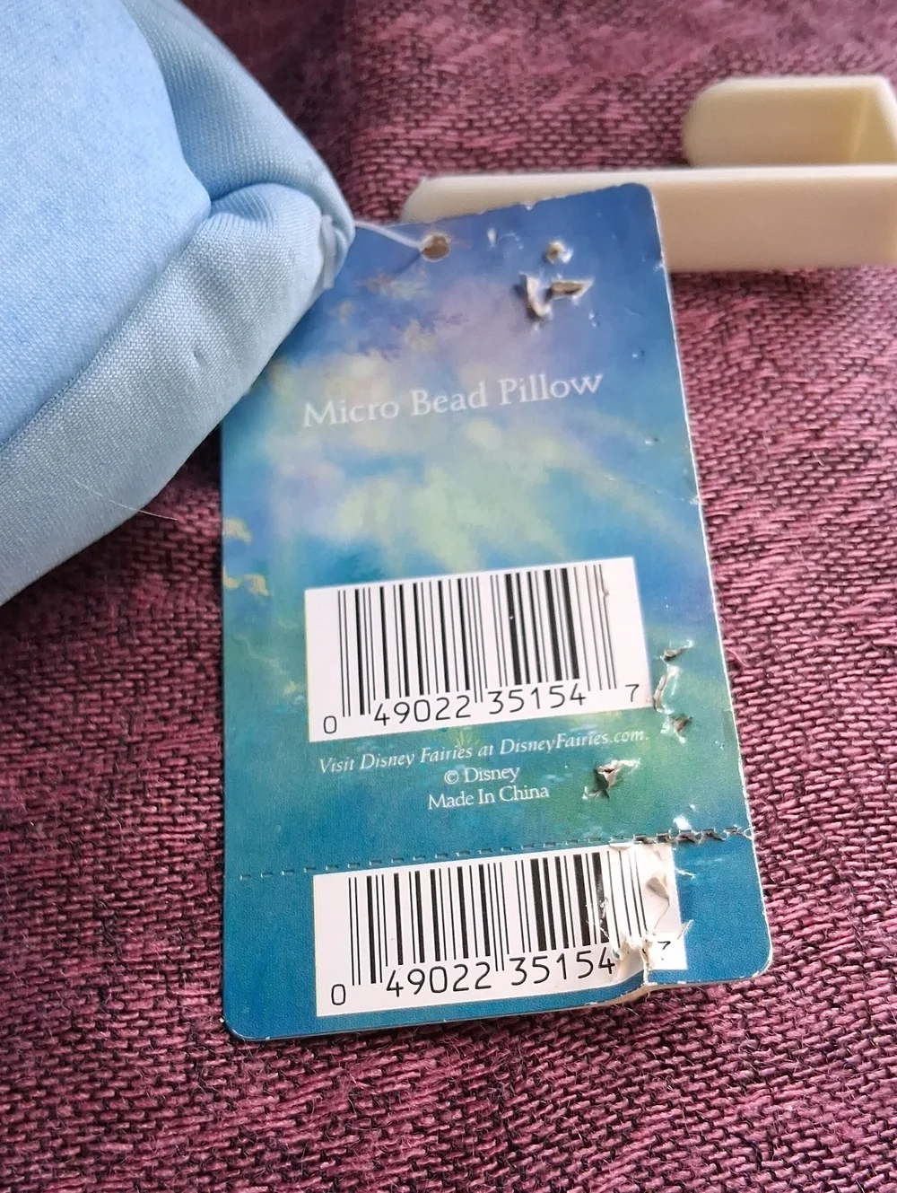 Disney Tinker Bell Light Blue Floral Throw Pillow Case NWT